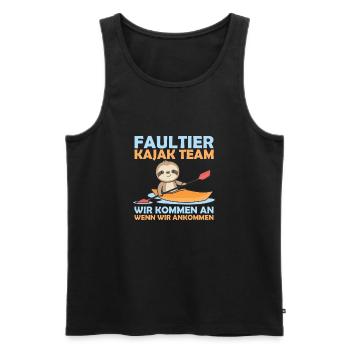Faultier Kajak Team lustige Faultiere paddeln - Männer Premium Bio Tank Top - Schwarz - Vorne - Michal (187cm)