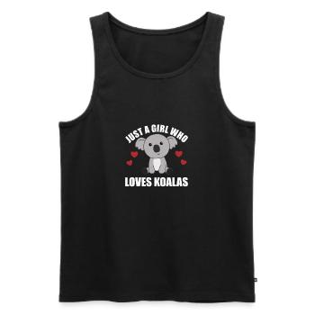 Une seule fille qui aime les koalas - koala doux - Débardeur bio Premium Homme - noir - Devant - Michal (187cm)