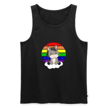 Rainbow donkey cute donkey for kids - Men's Premium Organic Tank Top - black - Front - Michal (187cm)