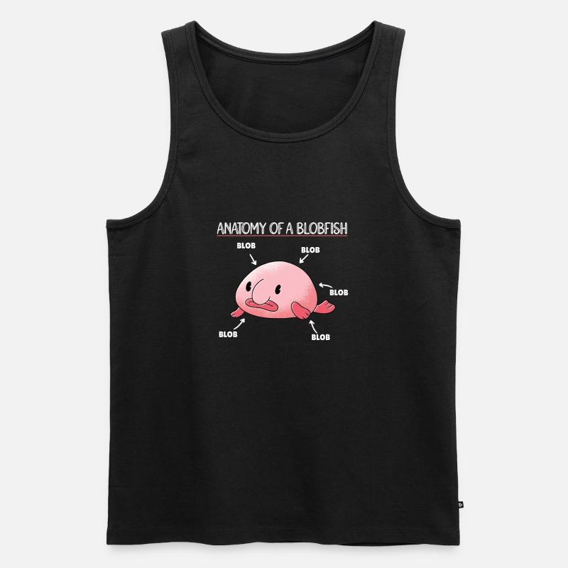 Blobfish Explication Anatomie d’un Blobfish - Débardeur bio Premium Homme - noir