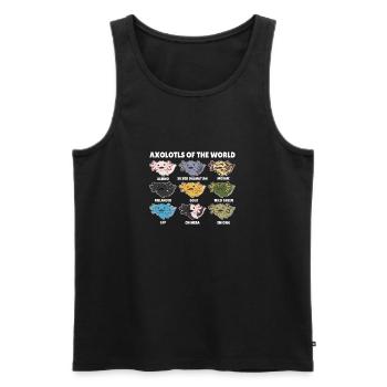 Axolotls aus der Welt süße Tiere Axolotl Arten - Männer Premium Bio Tank Top - Schwarz - Vorne - AI Model Male 178 light (178cm)