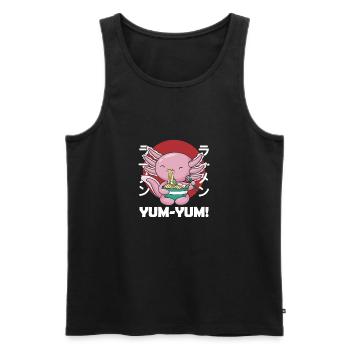 Japonais Axolotl Ramen kawaii Nouilles Axolotls - Débardeur bio Premium Homme - noir - Devant - Michal (187cm)