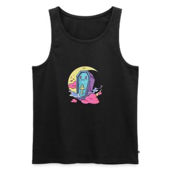 Kawaii Pastellfarben Gothic cute goth Sarg - Männer Premium Bio Tank Top - Schwarz - Vorne - Michal (187cm)