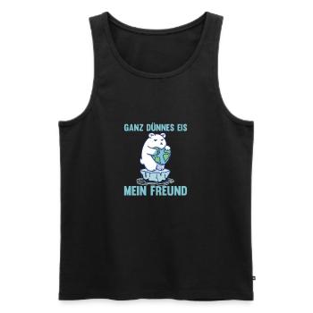 Polar bear thin ice my friend funny - Men's Premium Organic Tank Top - black - Front - AI Model Male 178 light (178cm)