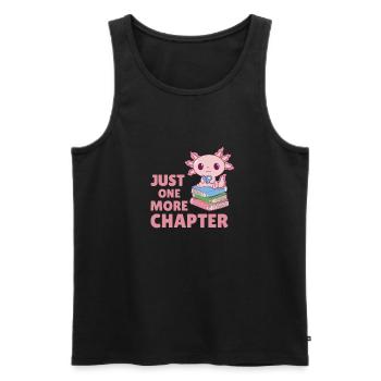 Just one more chapter süßes Axolotl mit Bücher - Männer Premium Bio Tank Top - Schwarz - Vorne - AI Model Male 178 light (178cm)
