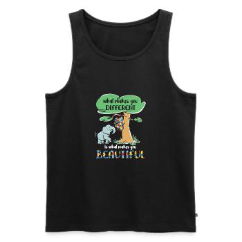 autism awareness month puzzel different elefant - Männer Premium Bio Tank Top - Schwarz - Vorne - AI Model Male 178 light (178cm)