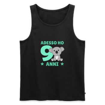 Children 9th birthday Koala Adesso ho 9 anni - Men's Premium Organic Tank Top - black - Front - Michal (187cm)