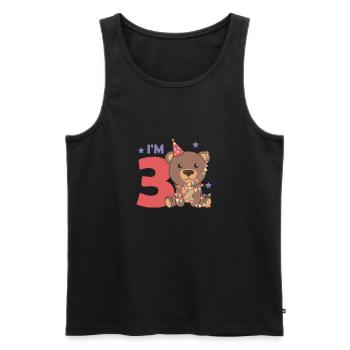 Bär zum dritten Geburtstag für Kinder 3 Jahre alt - Männer Premium Bio Tank Top - Schwarz - Vorne - AI Model Male 178 light (178cm)