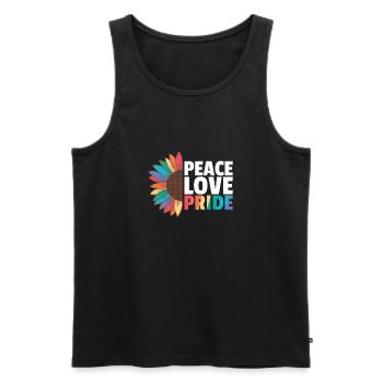 Rainbow Gay Flag Pride LGBTQ sunflower - Männer Premium Bio Tank Top - Schwarz - Vorne - Michal (187cm)