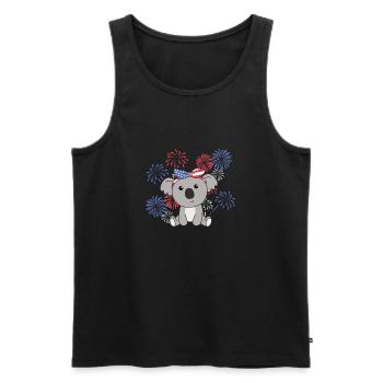 4th of July american Koala kids usa feuerwerk - Männer Premium Bio Tank Top - Schwarz - Vorne - Michal (187cm)