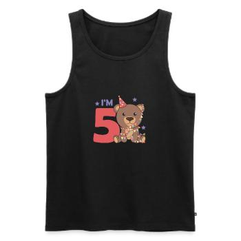 Ours pour le cinquième anniversaire pour les enfants de 5 ans - Débardeur bio Premium Homme - noir - Devant - Michal (187cm)