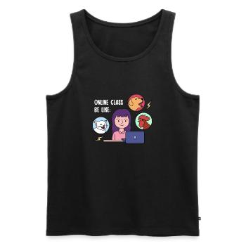 Online class design for young proud Pinoys - Men's Premium Organic Tank Top - black - Front - Michal (187cm)
