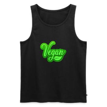 Green Leaf Design for Proud Vegans - Men's Premium Organic Tank Top - black - Front - AI Model Male 178 light (178cm)