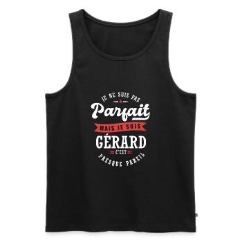 Gérard Parfait Cadeau prenom gerard - Débardeur bio Premium Homme - noir - Devant - Michal (187cm)