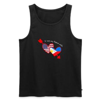 Filipina Wife Design für stolze Pinoys - Männer Premium Bio Tank Top - Schwarz - Vorne - Michal (187cm)