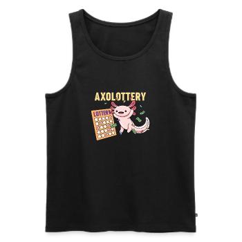 Axolottery Pun Design for Axolotl Lovers - Men's Premium Organic Tank Top - black - Front - AI Model Male 178 light (178cm)