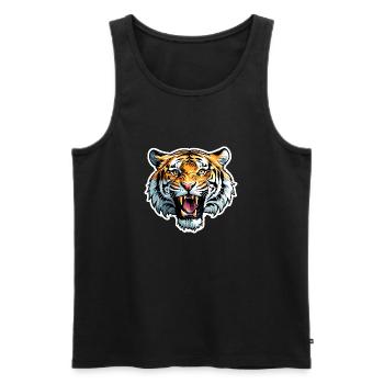 Tiger Head - Men's Premium Organic Tank Top - black - Front - AI Model Male 178 light (178cm)