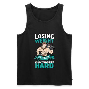 Bodybuilding Weight Training Fitness Muscle Building - Men's Premium Organic Tank Top - black - Front - AI Model Male 178 light (178cm)