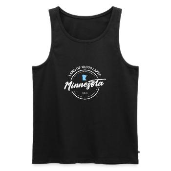 1858 Minnesota Design für stolze Minnesotaner - Männer Premium Bio Tank Top - Schwarz - Vorne - Michal (187cm)