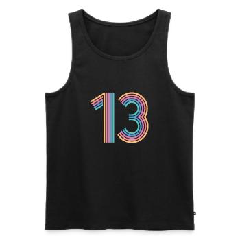 Cool Number 13 - 13 ans 13e anniversaire cadeau - Débardeur bio Premium Homme - noir - Devant - Michal (187cm)