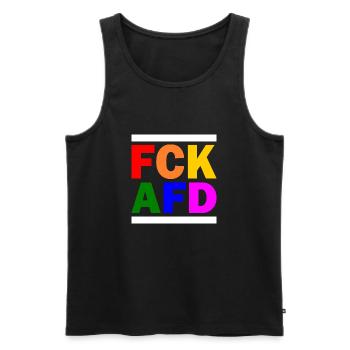 Fck afd - Männer Premium Bio Tank Top - Schwarz - Vorne - AI Model Male 178 light (178cm)