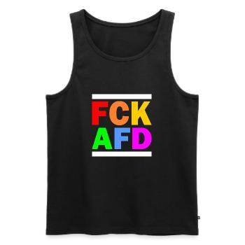 Fck afd - Männer Premium Bio Tank Top - Schwarz - Vorne - AI Model Male 178 light (178cm)