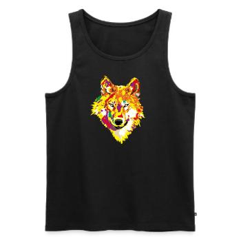 Awaken Your Alpha - Strengthen Your Wolf Spirit - Men's Premium Organic Tank Top - black - Front - AI Model Male 178 light (178cm)