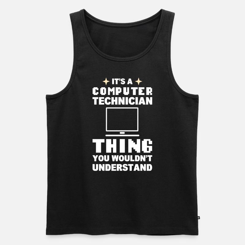Lustiger Computerfreak Computertechniker - Männer Premium Bio Tank Top - Schwarz