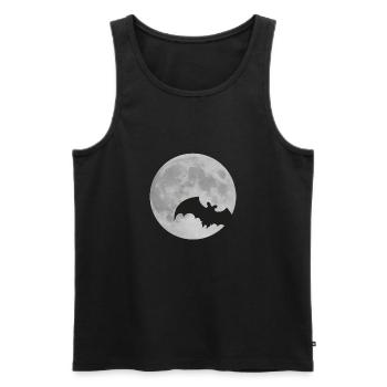 Chauve-souris de lune pleine lune Halloween nuit - Débardeur bio Premium Homme - noir - Devant - AI Model Male 178 light (178cm)
