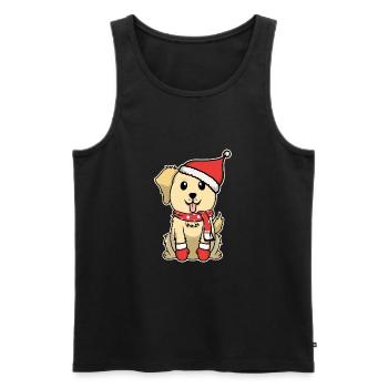 Süßes Tier Baby Hunde Welpe Golden Retriever - Männer Premium Bio Tank Top - Schwarz - Vorne - AI Model Male 178 light (178cm)