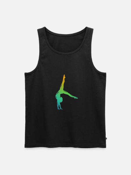 Gymnast in kleur - Gymnastiek - Turner - Mannen Premium Bio Tanktop - zwart