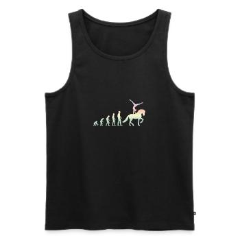 Reitschule Voltigieren Volti Evolution - Männer Premium Bio Tank Top - Schwarz - Vorne - AI Model Male 178 light (178cm)
