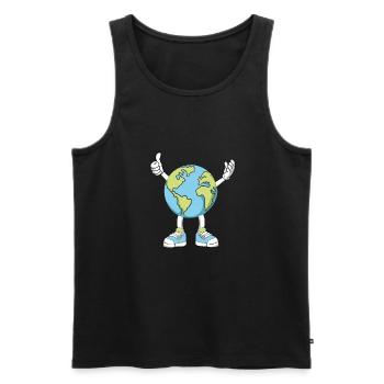 Earth Planet Erathday Earth Day Earth Day - Men's Premium Organic Tank Top - black - Front - AI Model Male 178 light (178cm)