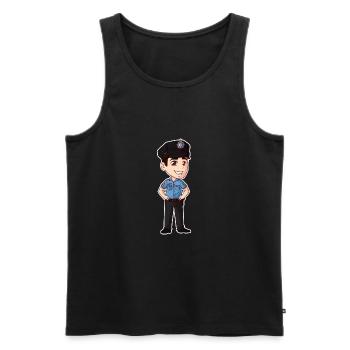 Police Police Officer Police Officer Cop - Men's Premium Organic Tank Top - black - Front - Michal (187cm)
