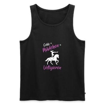 Echte Mädchen voltigieren - Männer Premium Bio Tank Top - Schwarz - Vorne - AI Model Male 178 light (178cm)