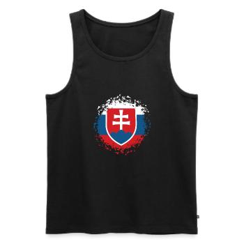 Slovaquie drapeau vintage pays de la Slovaquie - Débardeur bio Premium Homme - noir - Devant - Michal (187cm)