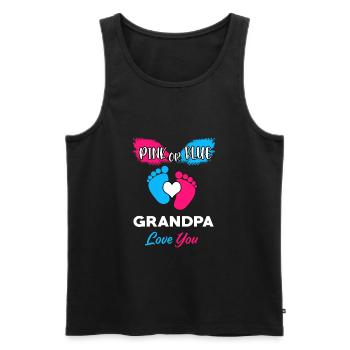 PINK OR BLUE GRANDPA LOVE YOU - Débardeur bio Premium Homme - noir - Devant - AI Model Male 178 light (178cm)