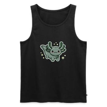Conception d’axolotl de type sauvage pour les amateurs d’axolotl - Débardeur bio Premium Homme - noir - Devant - AI Model Male 178 light (178cm)