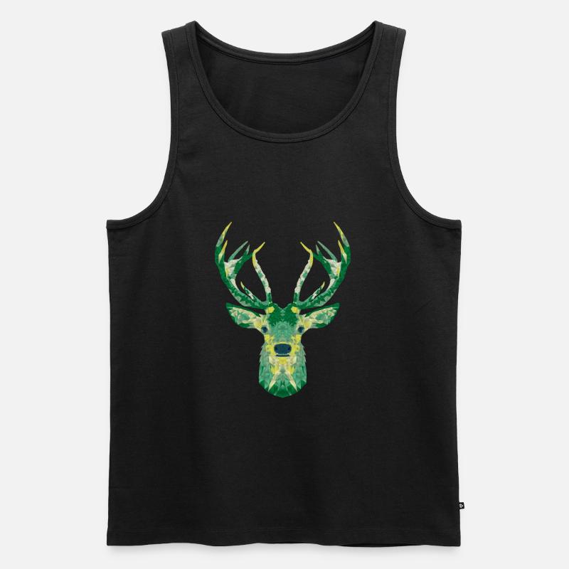 Hirsche - Männer Premium Bio Tank Top - Schwarz