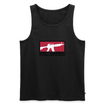 PRO GAMER - Männer Premium Bio Tank Top - Schwarz - Vorne - AI Model Male 178 light (178cm)