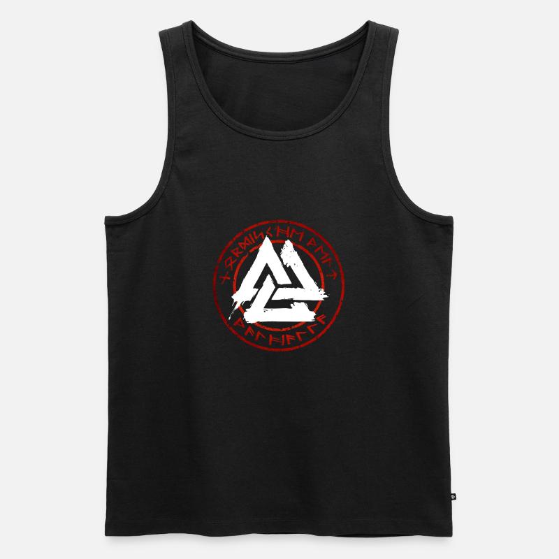 Walhalla - Walknut - Nordisch - Runen - Männer Premium Bio Tank Top - Schwarz