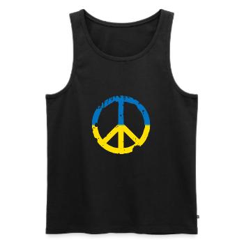 PEACE UKRAINE - STOP WAR - FREE - Men's Premium Organic Tank Top - black - Front - AI Model Male 178 light (178cm)