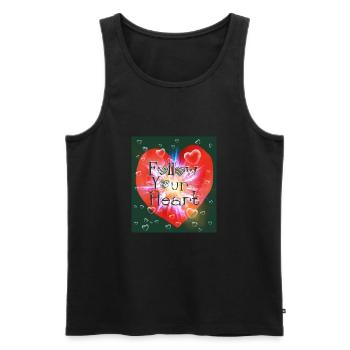 Folge deinem Herzen - Männer Premium Bio Tank Top - Schwarz - Vorne - AI Model Male 178 light (178cm)