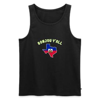 Haitianisch-texanisches Design für Einwanderer - Männer Premium Bio Tank Top - Schwarz - Vorne - Michal (187cm)