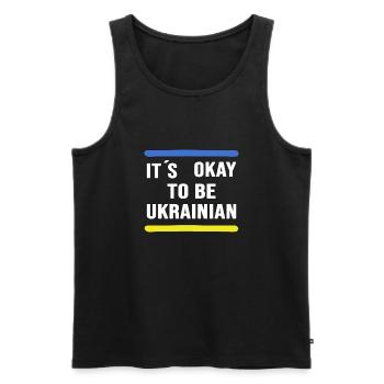 UKRAINE slava ukraini Ukrainer & Ukrainerin - Männer Premium Bio Tank Top - Schwarz - Vorne - AI Model Male 178 light (178cm)