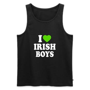 I love irish boys - Männer Premium Bio Tank Top - Schwarz - Vorne - AI Model Male 178 light (178cm)
