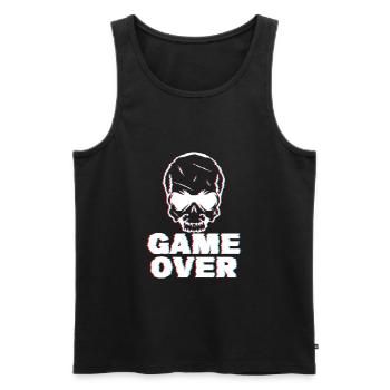 Game Over Glitch - Männer Premium Bio Tank Top - Schwarz - Vorne - Michal (187cm)
