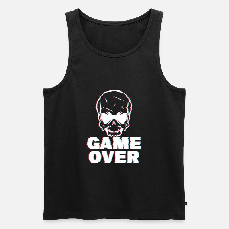 Game Over Glitch - Männer Premium Bio Tank Top - Schwarz
