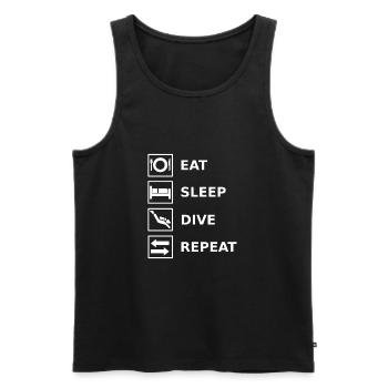 Eat Sleep Dive Repeat Diving Diver - Männer Premium Bio Tank Top - Schwarz - Vorne - Michal (187cm)