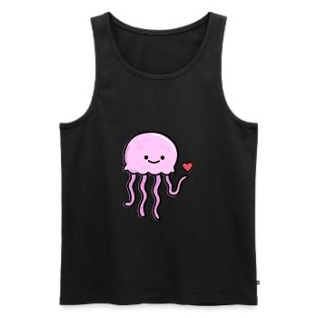 Méduse mignonne - Débardeur bio Premium Homme - noir - Devant - AI Model Male 178 light (178cm)